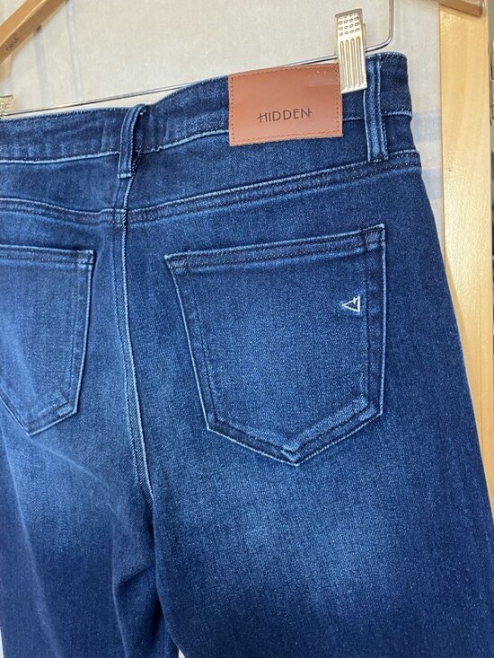 Hidden Los Angeles Clean Classic High Rise Straight Leg Blue Denim Jeans, Sz 28 - Picture 8 of 9